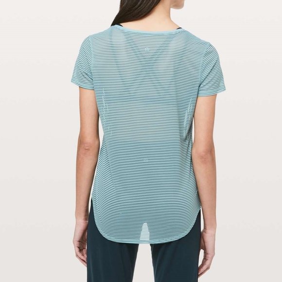 Lululemon All Love Tee *Striped Mesh - Picture 1 of 3